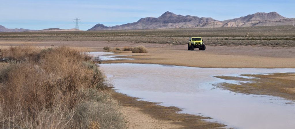 Jeep Crossing Lake Bed